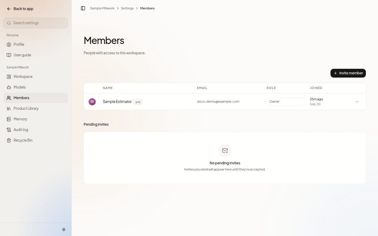 The Members page